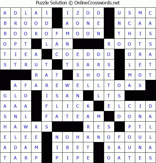 Solution for Crossword Puzzle #3381