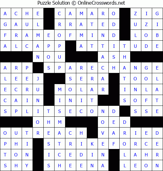 Solution for Crossword Puzzle #3384