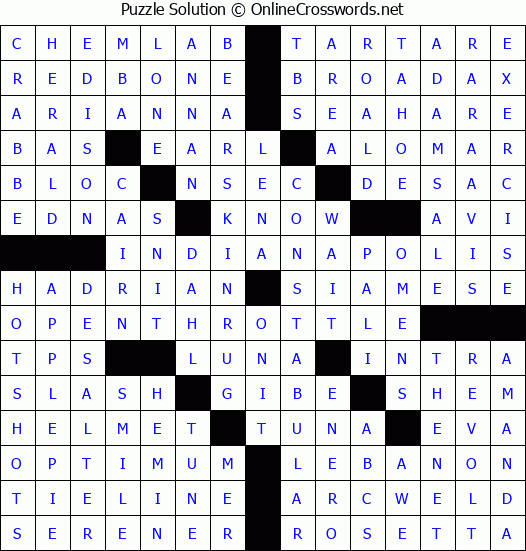 Solution for Crossword Puzzle #3395