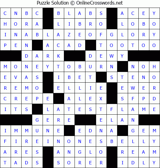Solution for Crossword Puzzle #3398