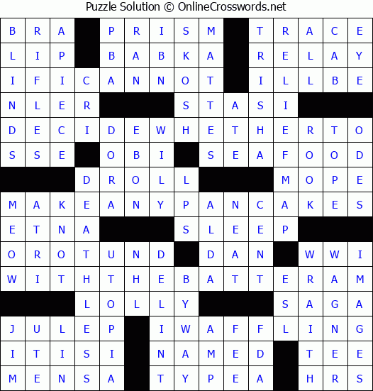 Solution for Crossword Puzzle #3403