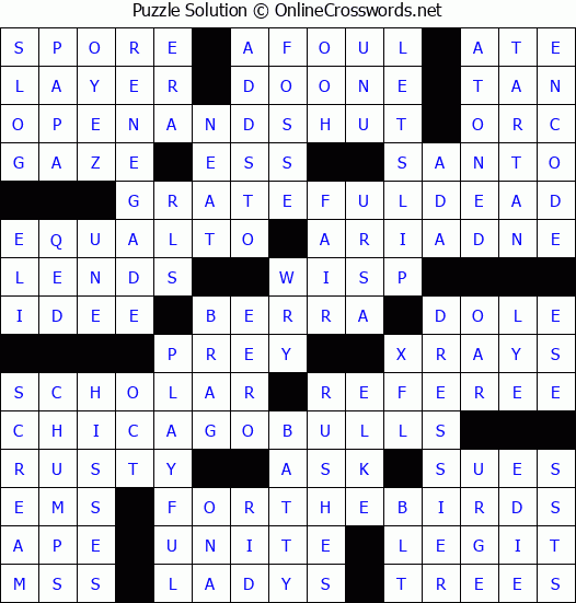 Solution for Crossword Puzzle #3411