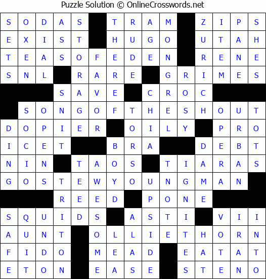 Solution for Crossword Puzzle #3422
