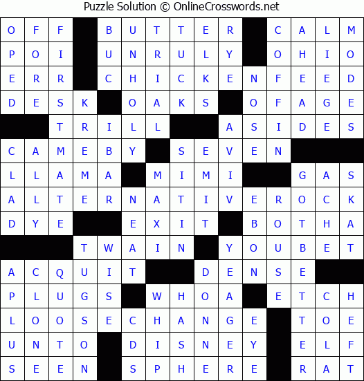 Solution for Crossword Puzzle #3424