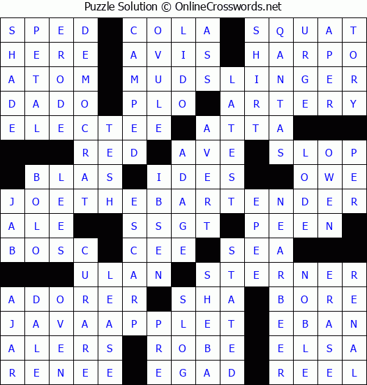 Solution for Crossword Puzzle #3429