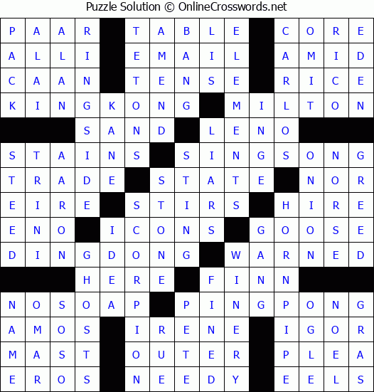 Solution for Crossword Puzzle #3430