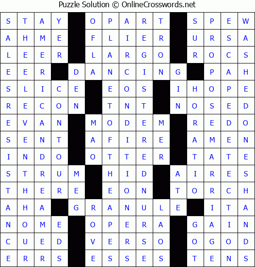 Solution for Crossword Puzzle #3431