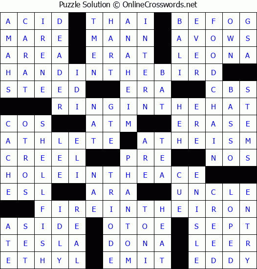 Solution for Crossword Puzzle #3435