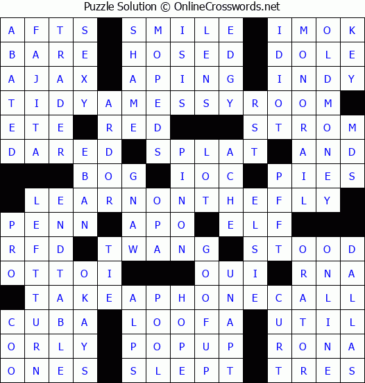 Solution for Crossword Puzzle #3436