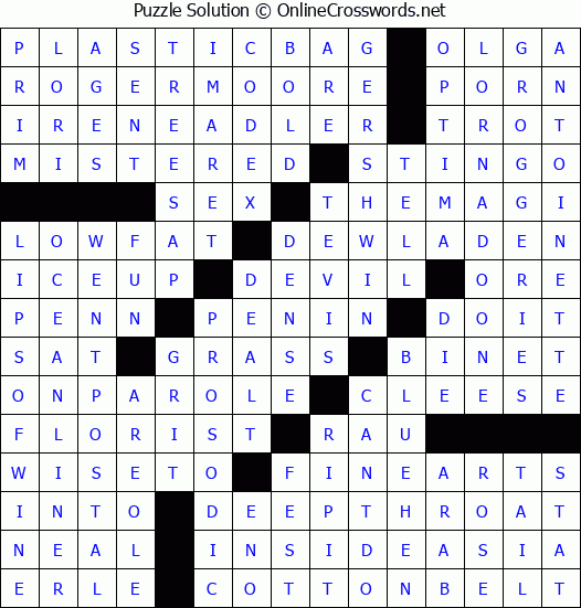 Solution for Crossword Puzzle #3437