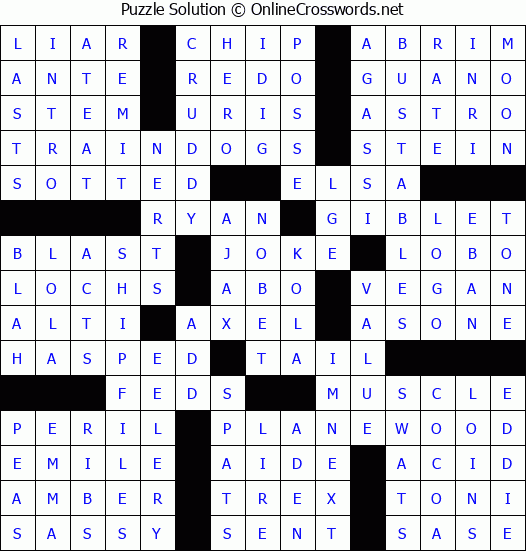 Solution for Crossword Puzzle #3442