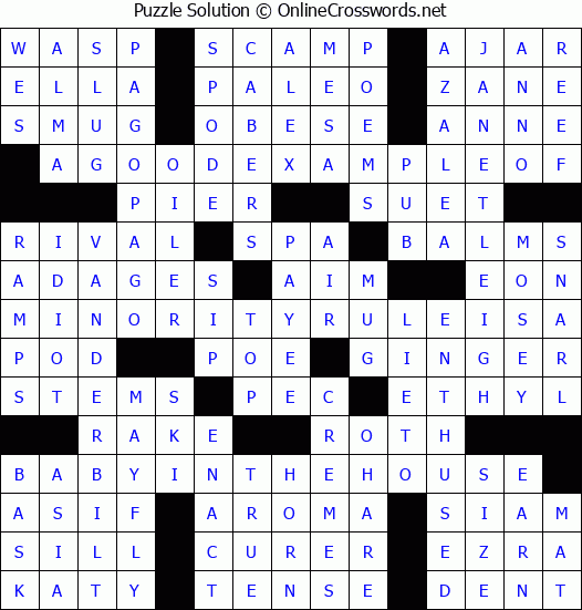 Solution for Crossword Puzzle #3446
