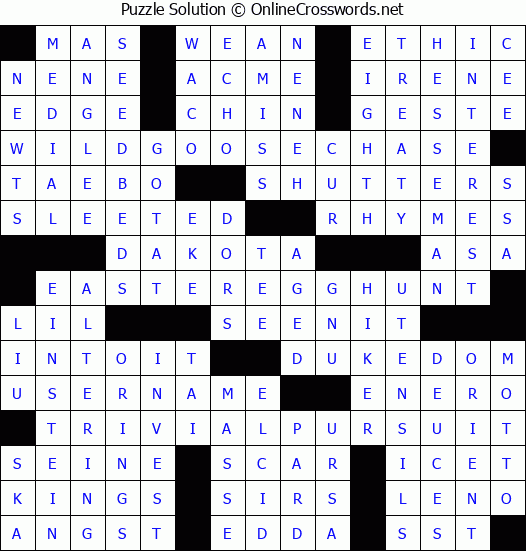 Solution for Crossword Puzzle #3447
