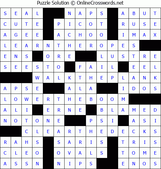 Solution for Crossword Puzzle #3448