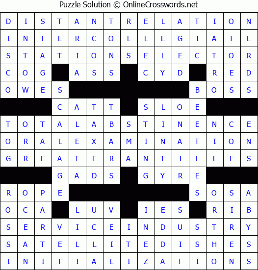Solution for Crossword Puzzle #3455