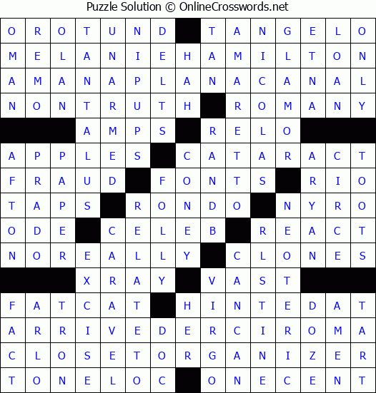 Solution for Crossword Puzzle #3461