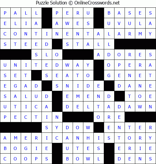 Solution for Crossword Puzzle #3463