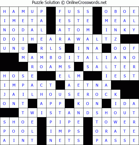 Solution for Crossword Puzzle #3466