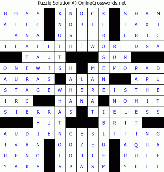 Solution for Crossword Puzzle #3468
