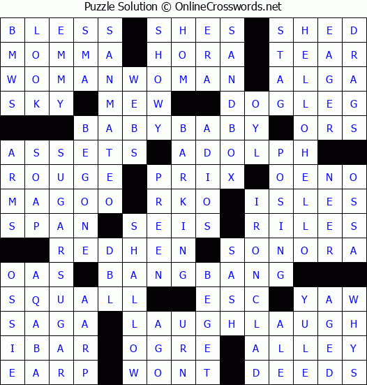 Solution for Crossword Puzzle #3469