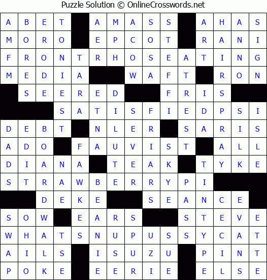Solution for Crossword Puzzle #3470