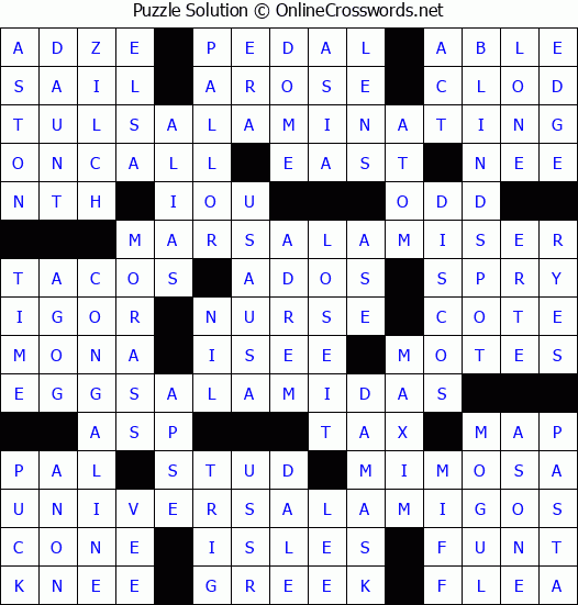 Solution for Crossword Puzzle #3472