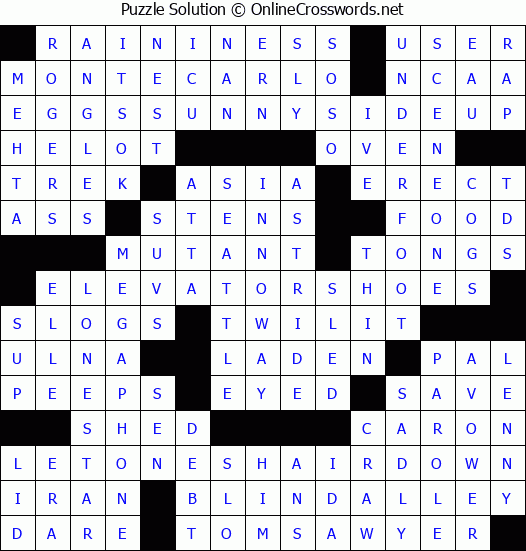 Solution for Crossword Puzzle #3476