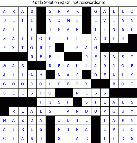 Solution for Crossword Puzzle #3483