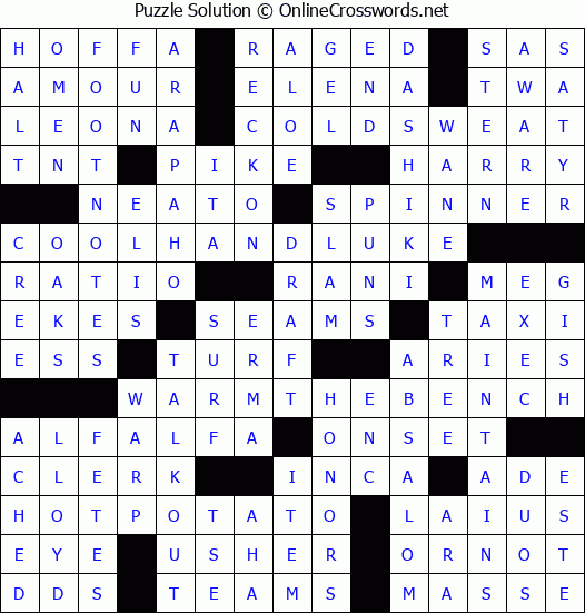 Solution for Crossword Puzzle #3488