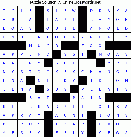 Solution for Crossword Puzzle #3489
