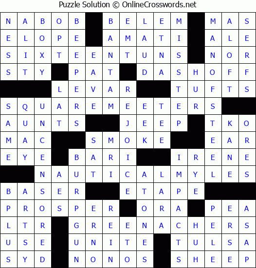 Solution for Crossword Puzzle #3490