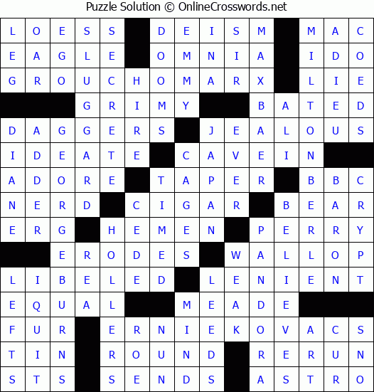 Solution for Crossword Puzzle #3494