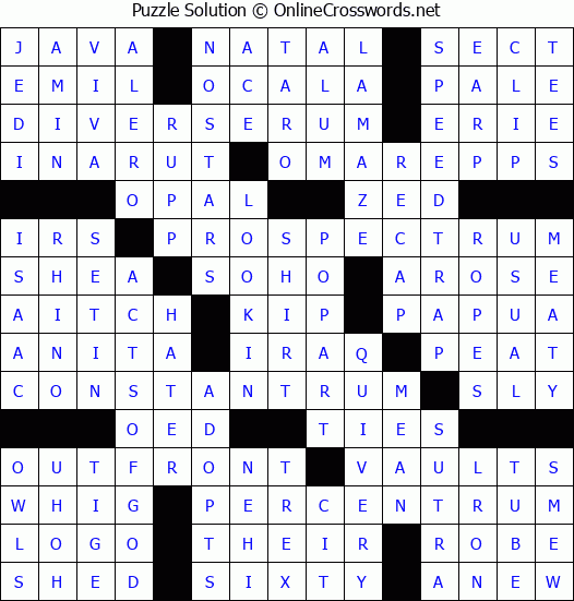 Solution for Crossword Puzzle #3496