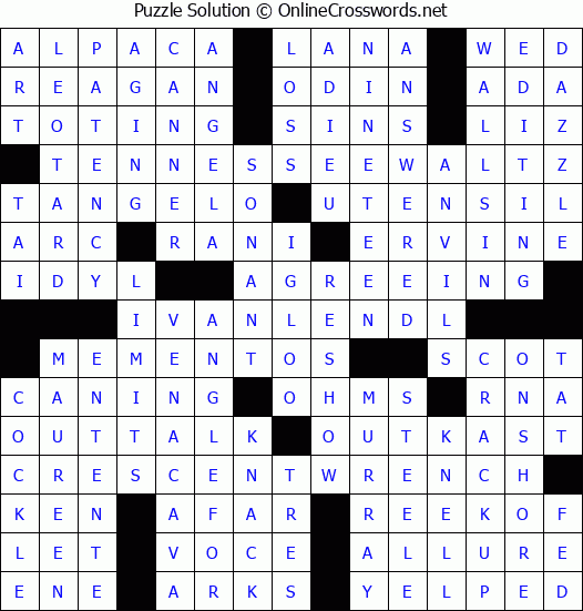 Solution for Crossword Puzzle #3497