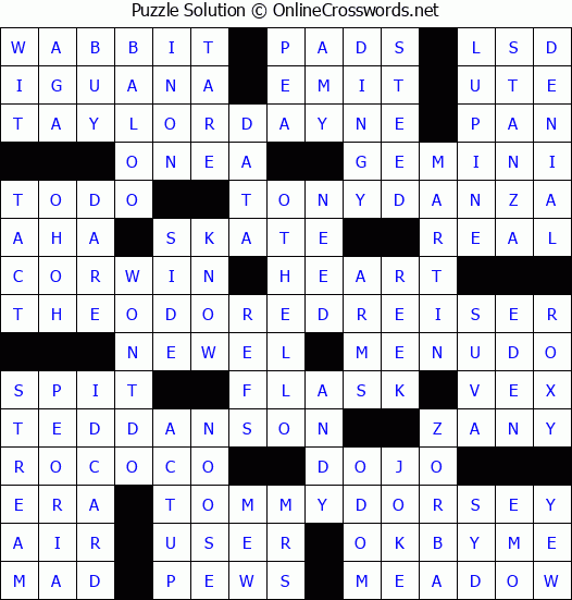 Solution for Crossword Puzzle #3498