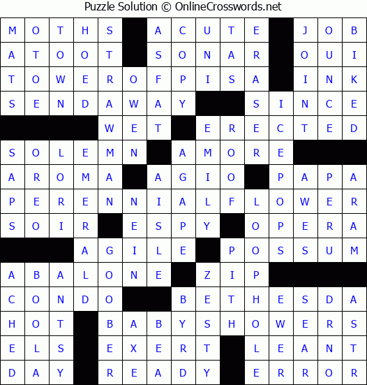 Solution for Crossword Puzzle #3502