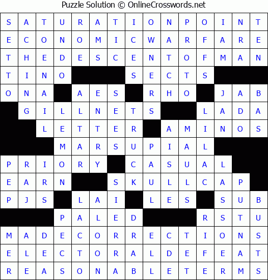 Solution for Crossword Puzzle #3503