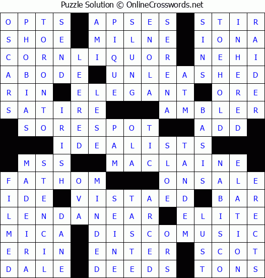 Solution for Crossword Puzzle #3509