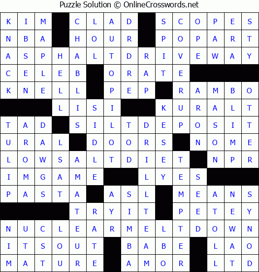 Solution for Crossword Puzzle #3510