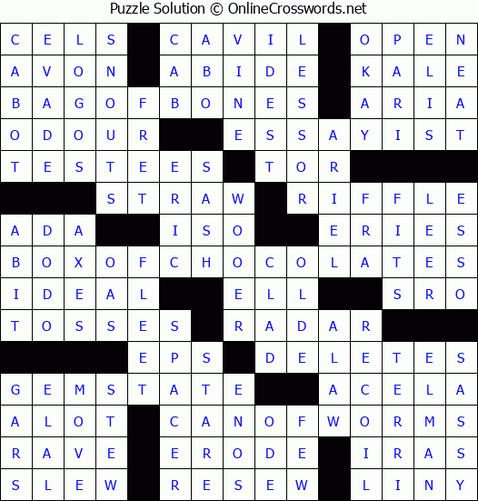 Solution for Crossword Puzzle #3513