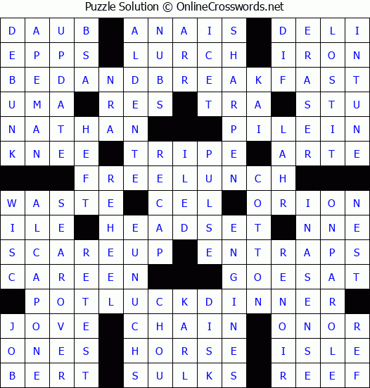 Solution for Crossword Puzzle #3515