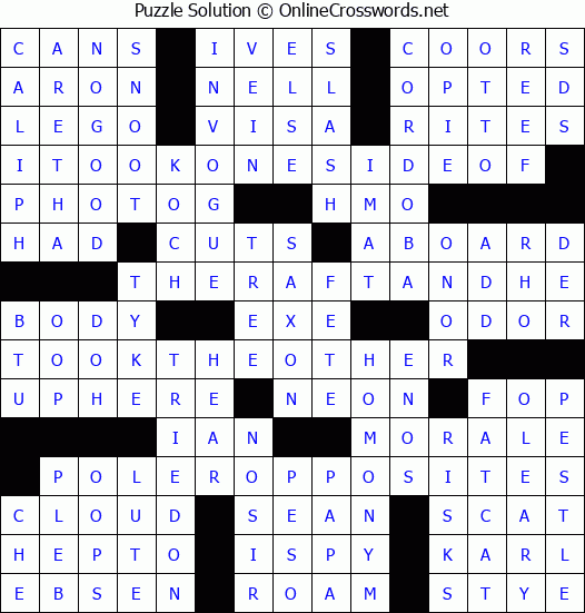 Solution for Crossword Puzzle #3521
