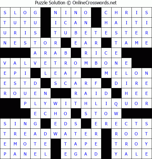 Solution for Crossword Puzzle #3524