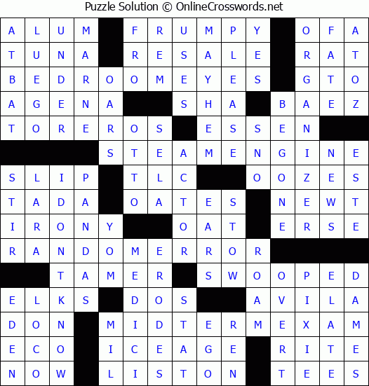 Solution for Crossword Puzzle #3525