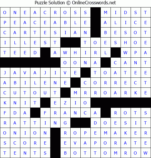Solution for Crossword Puzzle #3526