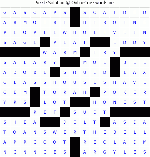 Solution for Crossword Puzzle #3529