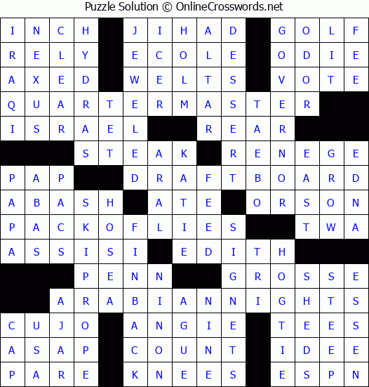 Solution for Crossword Puzzle #3530