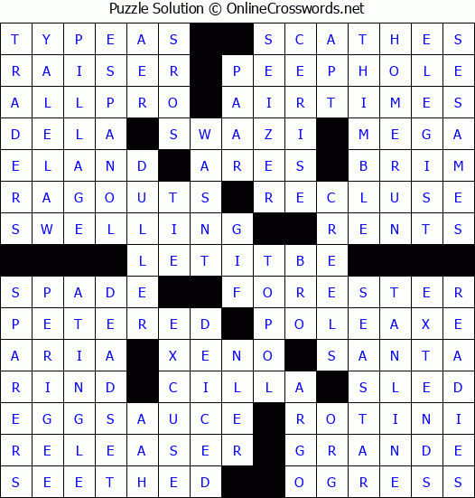 Solution for Crossword Puzzle #3532