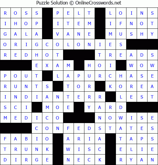 Solution for Crossword Puzzle #3534
