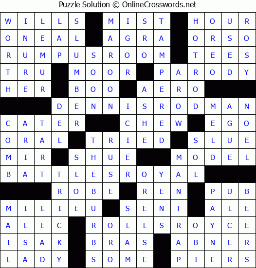 Solution for Crossword Puzzle #3537